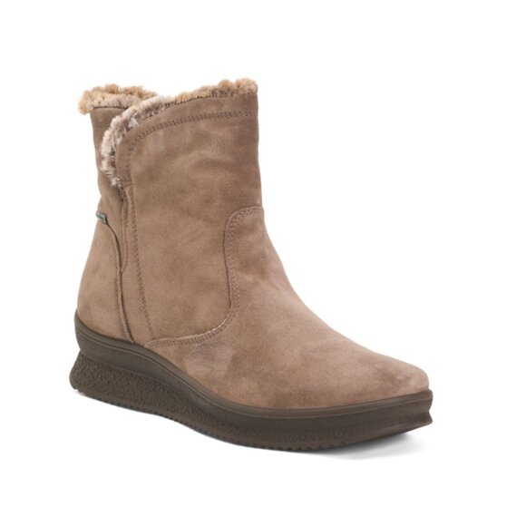 IMAC Brown Made In Italy Suede Comfort Booties - Picture 1 of 2